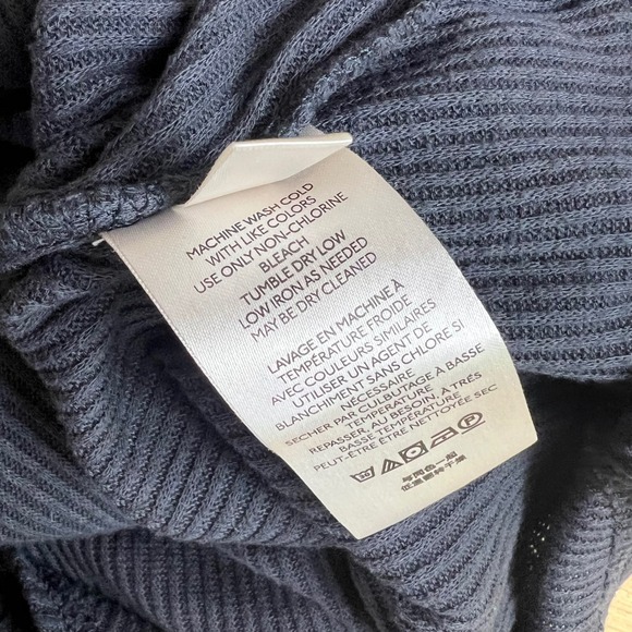 Free People Marley Top Gray Ribbed Twist Off Shoulder Long Sleeve Top Size Large - Picture 8 of 10